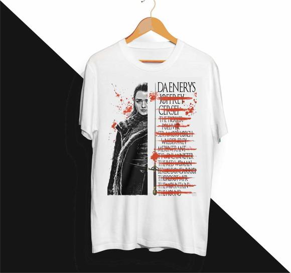 Camiseta Lista da Arya Stark Game Of Thrones