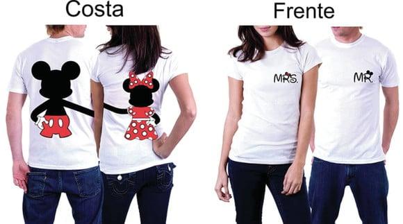Camiseta Mrs e Mr Mickey e Minnie - Casal Namorados Kit C/02