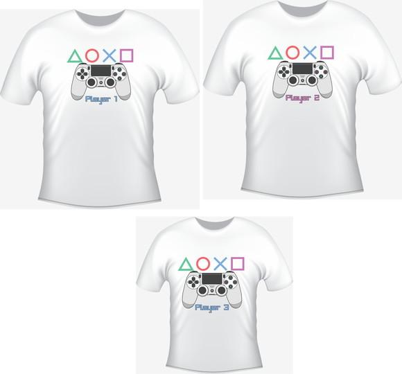 Camiseta Player 1 E Player 2 Player 3 Gamers - Kit Com 03
