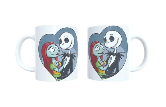 Caneca Jack e Sally Estranho Mundo de Jack