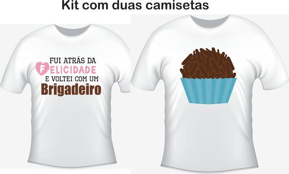 Camiseta Amor Brigadeiro - Kit C/02 - Namorados Casal