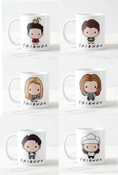 Caneca Friends Chibi - conjunto com 6 canecas