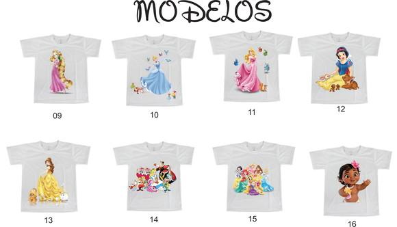 Camiseta Infantil Princesas Disney - Escolha seu Modelo