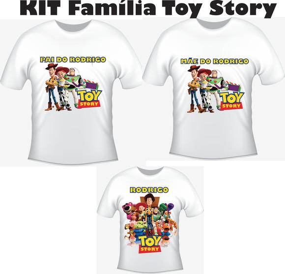 Camiseta Toy Story Kit Família Com 03 camisetas