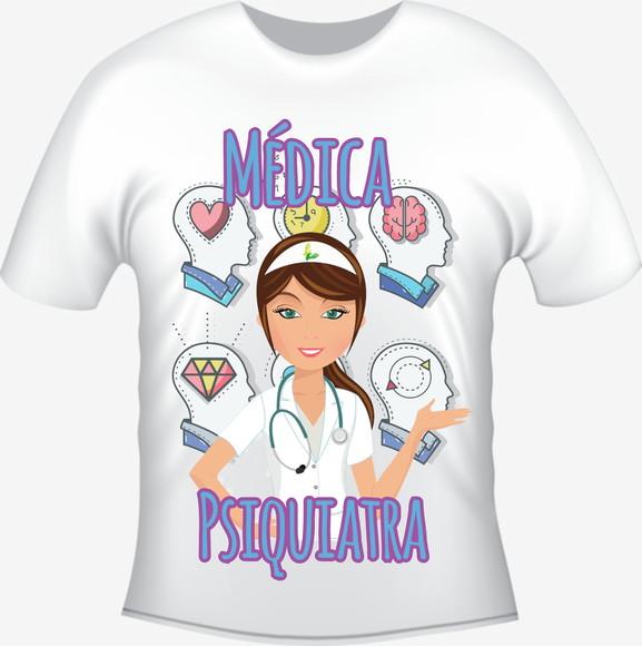 Camiseta Profissão Médica Psiquiatra - Personalizada