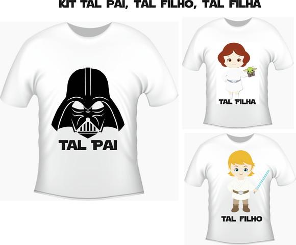 Camiseta Star Wars Tal Pai, Tal Filhos Kit com 03