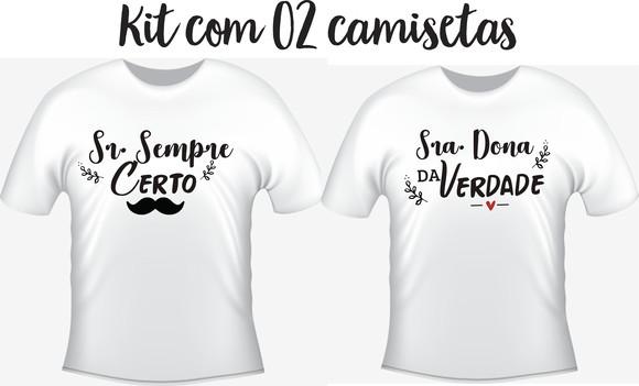Camiseta Sempre Certo E Dona Da Verdade Kit C/02
