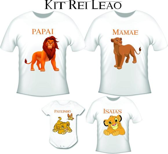Camiseta Rei Leão - Simba Kit /04 Camisetas