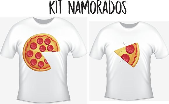 Camiseta Você Me Completa Kit Com 02 - Namorados Pizza