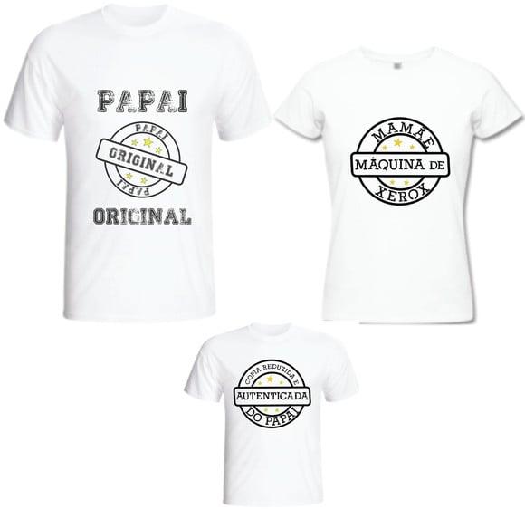 Camiseta Pai Mãe Filho Xerox Cópia Kit C/03 Camisetas