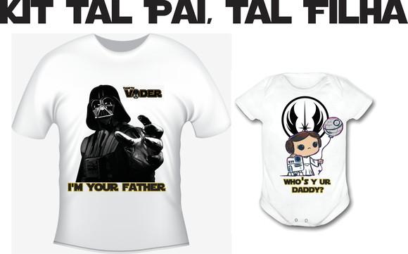 Camiseta Darth Vader e Leia - Star Wars Tal Pai, Tal filha