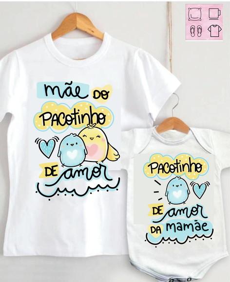 Camiseta Mãe de Pacotinho de Amor kit /02