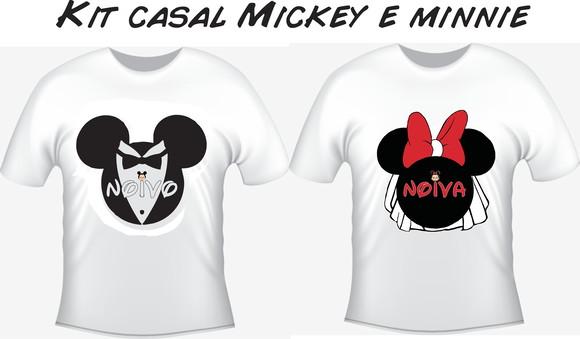 Camiseta Minnie E Mickey Kit Com 02 - Noivos Noivado