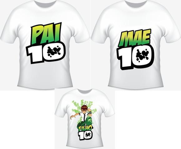 Camiseta Familia Ben 10 Kit /03 camisetas - Personalizada