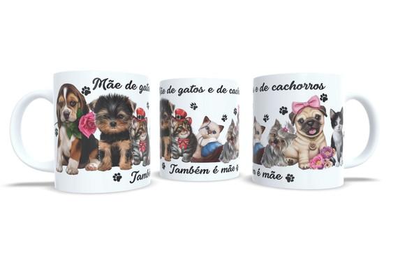 Caneca Mãe de Gatos e Cachorros