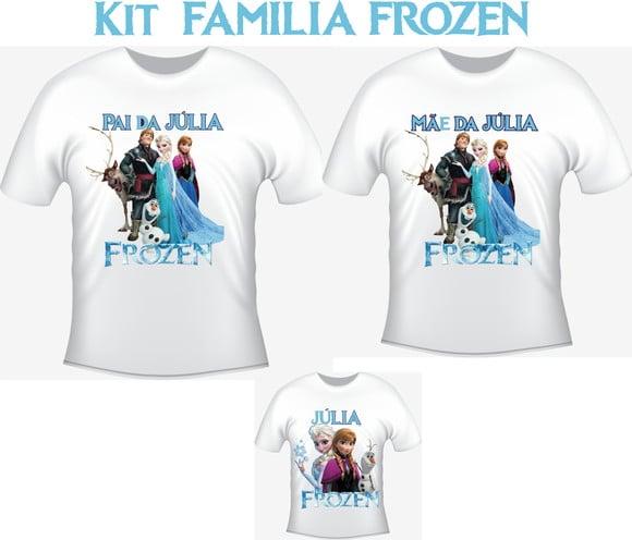 Camiseta Frozen Elsa Anna Kit /03 camisetas - Personalizada