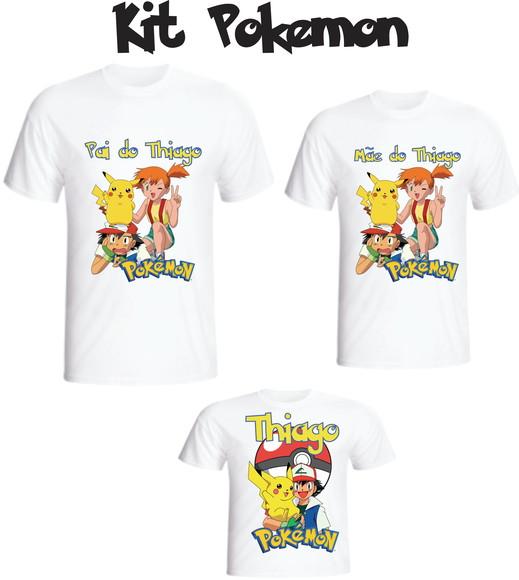 Camiseta P.o.k.e.m.o.n Kit /03 Camisetas - Personalizada