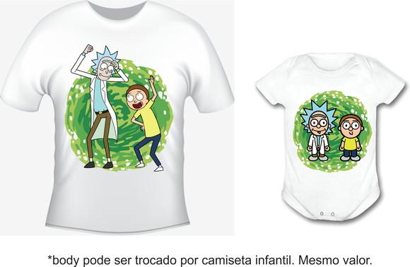 Camiseta Pai Fã de R.I.C.K.Y. AND M.O.R.T.Y - Kit c/02