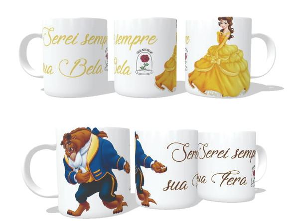 Caneca Bela e a Fera kit com 2 canecas