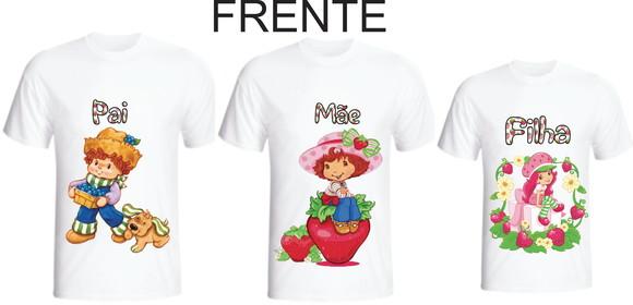 Camiseta Moranguinho Festa Kit /03 Camisetas - Personalizada