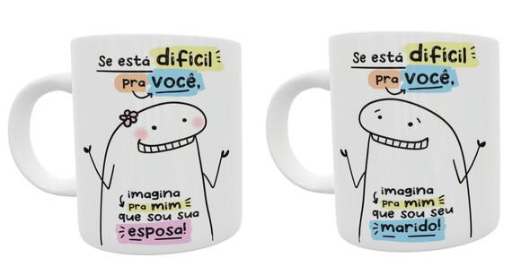 Caneca Marido e Esposa - Flork Sincero Kit com 02 Canecas