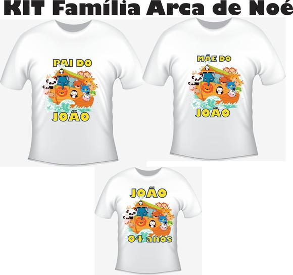 Camiseta Arca de Noé- Kit Com 03 - Festa Família