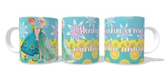 Caneca Frozen Elsa Anna Minha Irmã, Minha Amiga