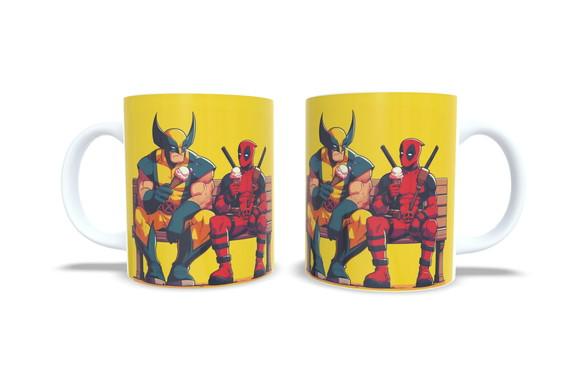 Caneca Deadpool e Wolverine