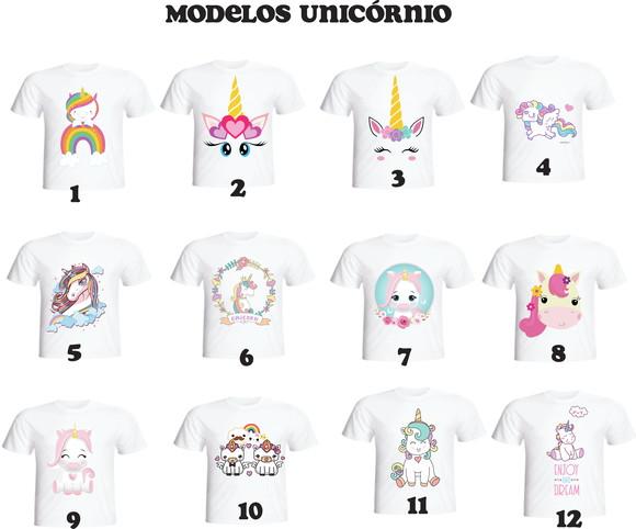 Camiseta Infantil Unicórnio - escolha seu modelo