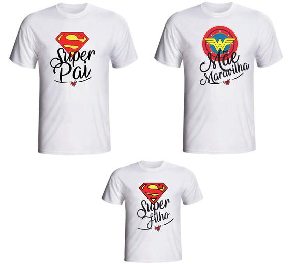 Camiseta Eu tenho Uma Super Família Kit /03 camisetas