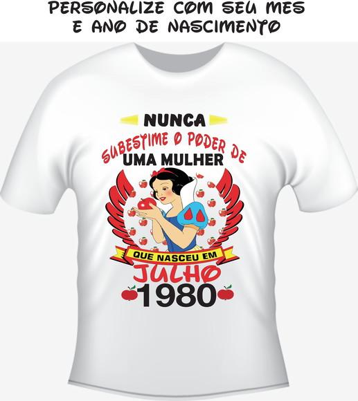Camiseta Nunca Subestime Branca de Neve - Personalize