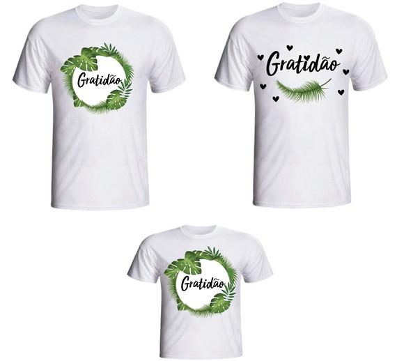 Camiseta Gratidão Kit com 03 Camisetas