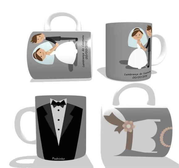 Caneca Casamento Kit C/02 Canecas - Lembrança