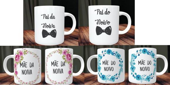 Caneca Casamento Pais Dos Noivo/noiva - Kit C/04