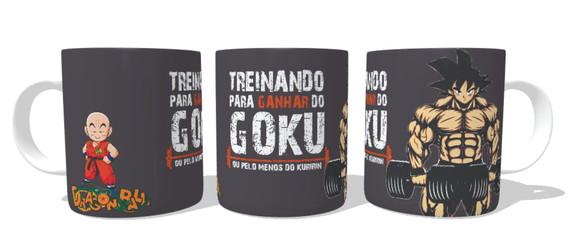 Caneca Dragon Ball Z Goku Kuririn - Treinando