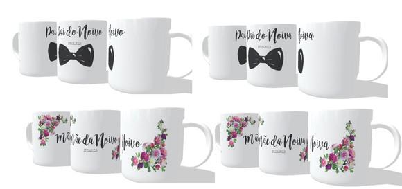 Caneca Casamento Pais Dos Noivos - Personalizada - Kit C/04