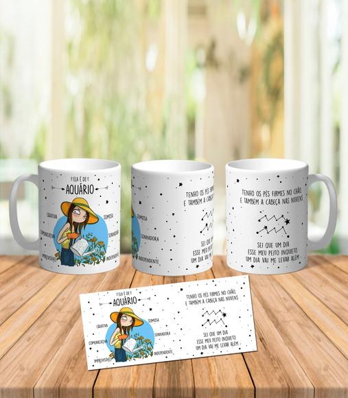 Caneca Ela é de Aquário - Signos