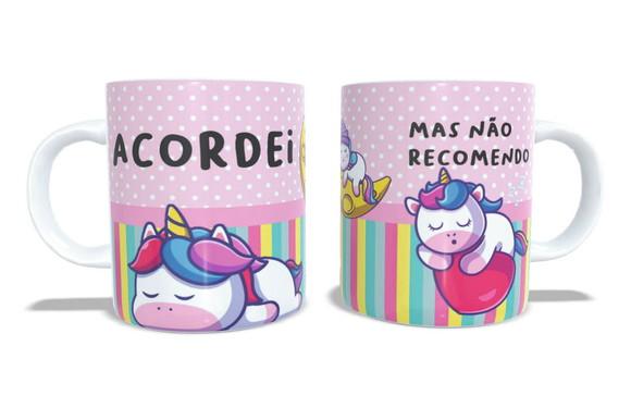 Caneca Unicornio Acordei Mas Não Recomendo