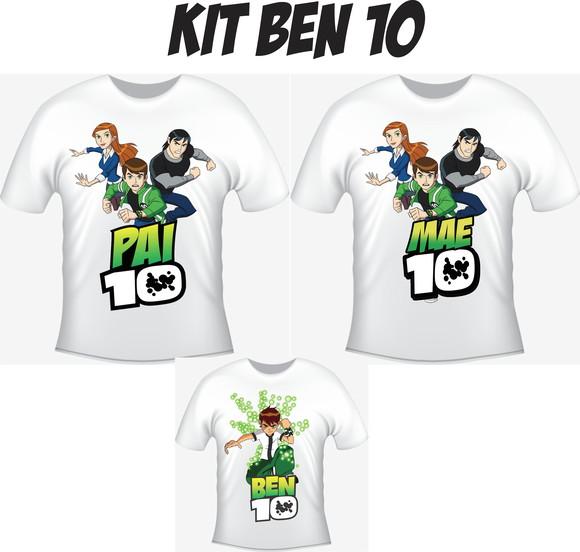 Camiseta Ben 10 Kit /03 camisetas - Personalizada
