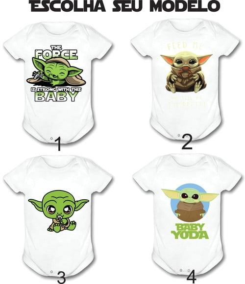 Body para Bebê Baby Yoda - Escolha Seu Modelo