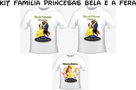 Camiseta Belle - Bela e a Fera -Kit com 03 camisetas