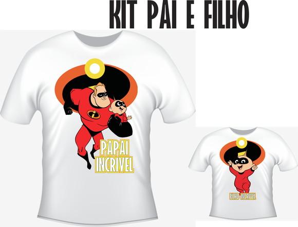 Camiseta Papai E Filho Incríveis - Os Incríveis - Kit C/02