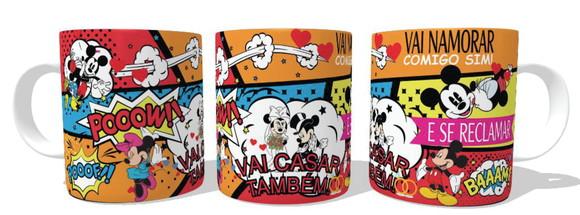 Caneca Vai Namorar Comigo Sim - Mickey e Minnie Namorados