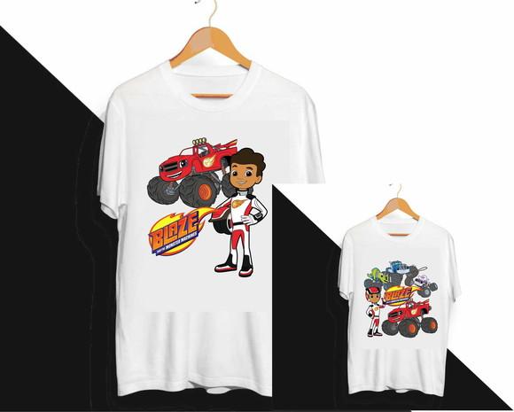 Camisetas Pai e Filho B.l.a.z.e Monster M.a.c.h.i.n.e Kit