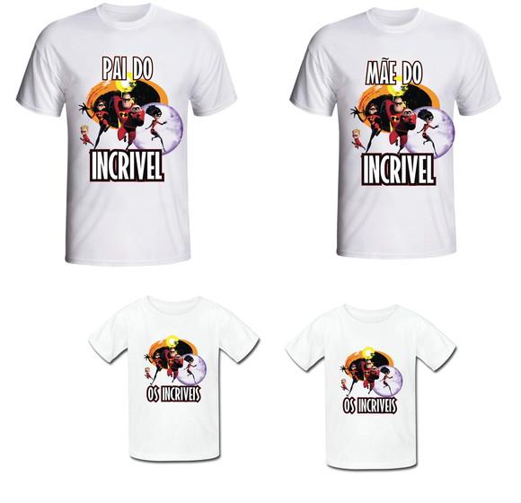 Camiseta Os Incríveis Kit /04 Camisetas - Personalizada