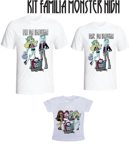 Camiseta Monster High Kit /03 camisetas - Personalizada
