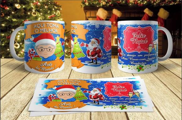 Caneca Lembrança Natal Melhor Avô ou Avó