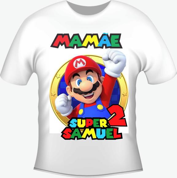 Camiseta Super Mario Personalizada Aniversário
