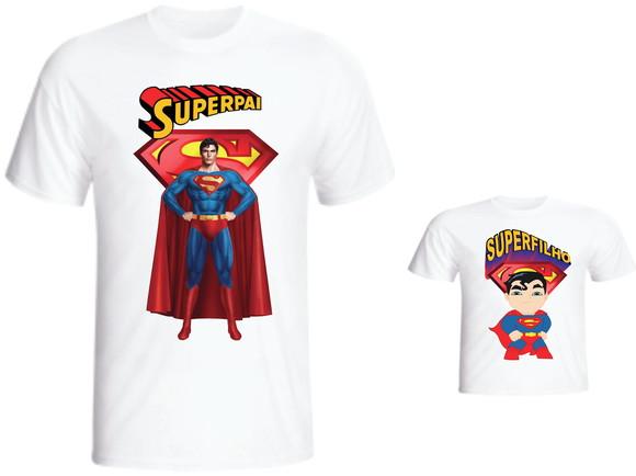 Camiseta Super Pai Super Filho - Superman Kit C/02