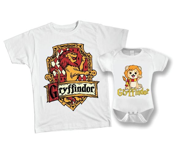 Camiseta e Body Grifinória Kit C/2